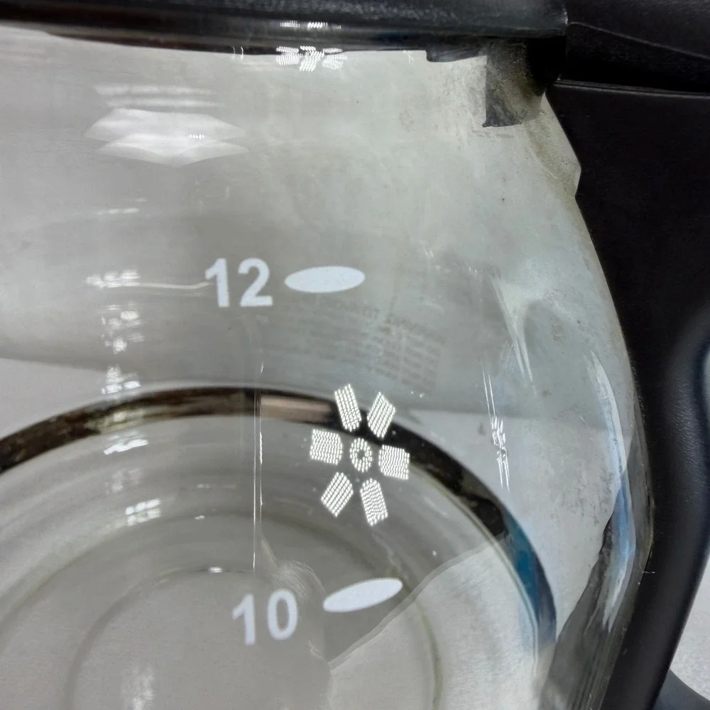 Mr Coffee‎ 12 Cup Replacement Glass Carafe Black Handle Lid Clear Measuring Pot